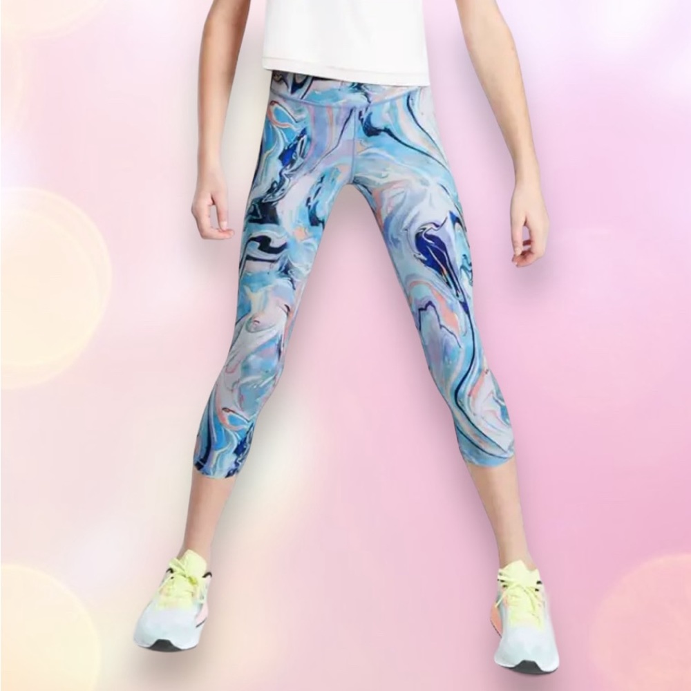 Athleta Girl Multi Marble Chit Chat Capri Leggings
